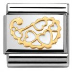 Nomination White enamel Hearts cashmere18ct Gold. .