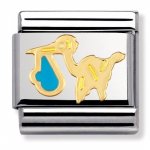 Nomination 18ct & Enamel Blue Stork Charm.