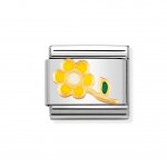Nomination Classic Yellow Flower with Stem Charm 18ct Gold.
