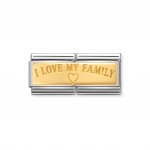 Nomination Double Link I love Family Gold Engraved