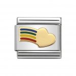 Nomination 18ct Gold , Rainbow Heart Love