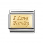 Nomination 18ct Gold Plate I Love Family Charm.