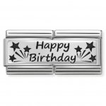 Nomination Silver Shine Double Happy Birthday Charm