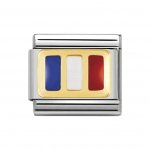 Nomination 18ct Gold & Enamel France Flag Charm