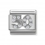 Nomination Silver Shine CZ Number 50 Charm.