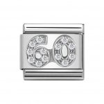 Nomination Silver Shine CZ Number 60 Charm.