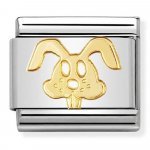 Nomination Stainless Steel, 18ct Gold Rabbit Charm.