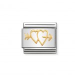 Nomination 18ct Double Hearts with Arrow Charm.