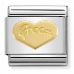 Nomination 18ct Heart Groom Charm.