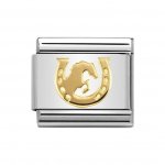 Nomination 18ct Gold Horse Jumping Shoe Charm.