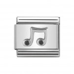 Nomination Classic Silver CZ set Music Note Charm.
