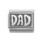 Nomination Silver Dad Oxidised Plates Charm