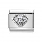 Nomination Stainless Steel & Silver Shine CZ White Diamond Charm.