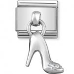 Nomination Drop Silver CZ High Heel  in Stainless Steel Charm.