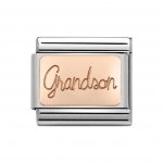 Nomination 9ct Rose Plate Grandson Charm