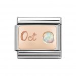 Nominatio 9ct Rose Gold October Opal Charm