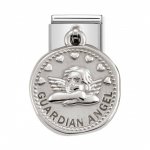Nomination Silver Shine Round Silver Guardian Angel Charm