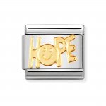 Nomination 18ct Gold Hope writings Charm.