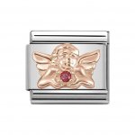 Nomination 9ct Rose Gold red CZ Angel of love Charm.