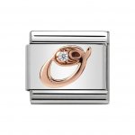 Nomination 9ct Rose Gold CZ set Initial O Charm.