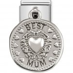 Nomination Round Silver Best Mum Charm