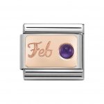 Nomination 9ct Rose Gold February Amethyst Charm