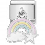 Nomination Rainbow Cloud Dangle in Enamel & Silver Charm.