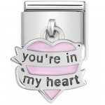 Nomination You're in My Heart Pink Enamel & Silver Charm.