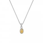 Hot Diamonds Sterling Silver Diamond set Citrine pendant on 16-18" Box Chain