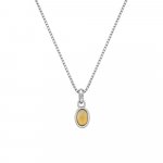 Hot Diamonds Sterling Silver Diamond set Citrine pendant on 16-18" Box Chain