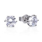 DiamonFire Silver Zirconia 3.00ct Solitaire Earrings