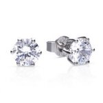 DiamonFire Silver Zirconia 1.50ct Solitaire Earrings