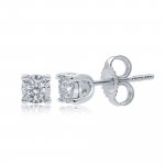 9CT white Gold 0.12ct Solitaire Earrings