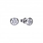 DiamonFire Silver Zirconia 1.00ct Solitaire Rub Set Earrings