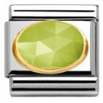 Nomination Stainless Steel & 18CT Oval shaped Light Green Cashmere Charm