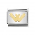 Nomination 18ct Gold Initial W Charm.