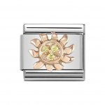 Nomination 9ct Rose yellow CZ Sun Charm