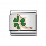 Nomination 9ct Rose Gold Green Clover Charm