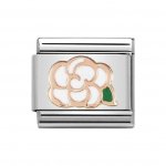 Nomination 9ct Rose Gold & Enamel Camellia Flower Charm