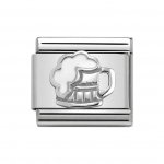 Nomination Silver Shine Enamel Pint of Beer Charm