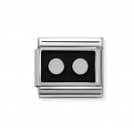 Nomination Silver Shine Black Enamel 2 Silver Dots Charm