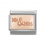 Nomination 9ct Rose Plate Mr & Mrs Charm