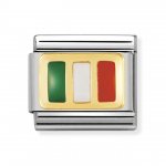 Nomination 18ct Gold & Enamel Ireland Flag Charm