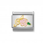 Nomination 18ct Treble Clef with Pink Rose