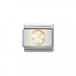 Nomination 18ct Gold & Enamel Flower with White Enamel Charm