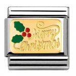 Nomination 18ct Gold Classic Merry Christmas