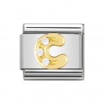 Nomination 18ct Gold CZ set Initial C Charm.