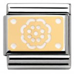 Nomination Gold and White Enamel Lace Daisy
