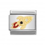 Nomination 18ct Gold & Enamel Red Rocket Ship