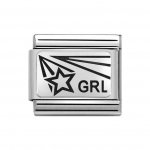 Nomination Stainless Steel & Silver Shine Classic Silver Girl (Girl Power) Star Charm